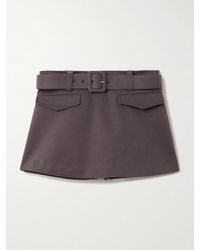 Self-Portrait - Belted Twill Mini Skort - Lyst