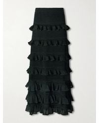 Zimmermann - Valiant Ruffled Knitted Midi Skirt - Lyst