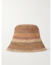 Chloé - Sunset Embroidered Striped Raffia Hat - Lyst