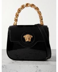 Versace - La Medusa Embellished Patent-Leather Shoulder Bag - Lyst