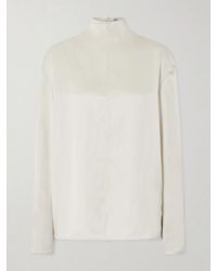 TOTEME - Satin Turtleneck Blouse - Lyst