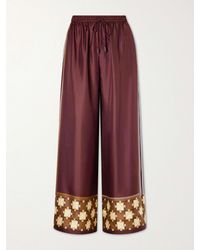 ALÉMAIS - Wilson Silk-Twill Wide-Leg Pants - Lyst