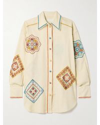 Zimmermann - Ottie Guipure Lace-Trimmed Cotton Shirt - Lyst