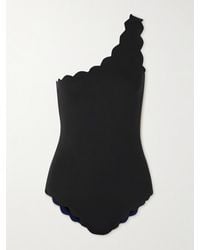 Marysia Swim - Net Sustain Santa Barbara One-Shoulder Scalloped Stretch Recycled-Crepe Swimsuit - Lyst