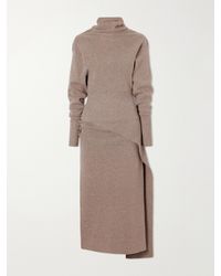 Lanvin - Embellished Wool-Blend Turtleneck Midi Dress - Lyst
