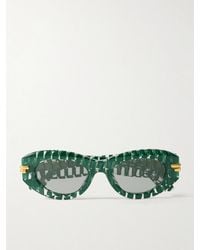 Bottega Veneta - Cat-Eye Acetate And-Tone Sunglasses - Lyst