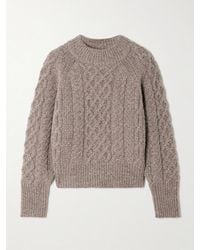 Emilia Wickstead - Emory Cropped Cable-Knit Wool-Blend Sweater - Lyst