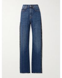 Stella McCartney - Hoch Sitzende Jeans Mit Geradem Bein Und Spitzenbesätzen - Lyst