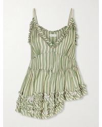 Dries Van Noten - Cemil Striped Ruffled Satin Camisole - Lyst