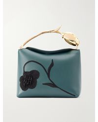 Erdem - Bloom Medium Bead-Embellished Embroidered Leather Clutch - Lyst