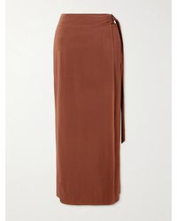Max Mara - Pevera Stretch-Jersey Midi Wrap Skirt - Lyst