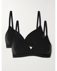 Skims - Lot De Deux Soutiens-Gorge Triangle Effet Cache-Cœur Fits Everybody, Onyx - Lyst