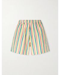 Lido - Striped Cotton-Poplin Shorts - Lyst