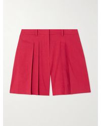 Theory - Pleated Linen-Blend Shorts - Lyst