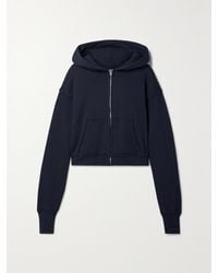 Les Tien - Zendaya Cropped Cotton-Jersey Zip-Up Hoodie - Lyst