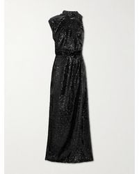 Emilia Wickstead - Conlan Draped Asymmetric Sequined Crepe Gown - Lyst