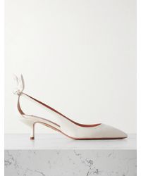 Aquazzura - Bow Tie 50 Leather Pumps - Lyst