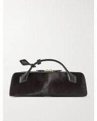 Alaïa - Le Teckel Leather-Trimmed Calf Hair Clutch - Lyst