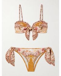 Zimmermann - Bikini En Tissu Imprimé À Liens Wylie - Lyst