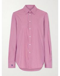 Polo Ralph Lauren - Logo-Embroidered Striped Cotton-Blend Poplin Shirt - Lyst