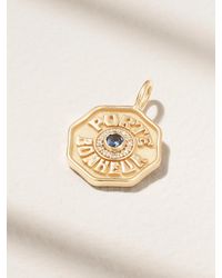 Marlo Laz - Porte Bonheur Mini 14-Karat, Sapphire And Diamond Pendant - Lyst