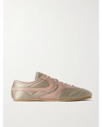 Dries Van Noten - Leather-Trimmed Paneled Satin Sneakers - Lyst