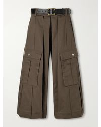 Sea - Tristan Pleated Cotton Wide-Leg Pants - Lyst
