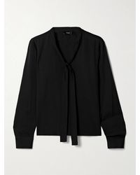 Theory - Schluppenbluse Aus Crêpe De Chine Aus Seide - Lyst