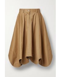 JW Anderson Asymmetric Cotton-drill Midi Skirt - Natural