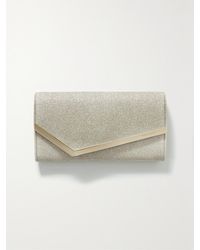 Jimmy Choo - Emmie Glittered Leather Clutch - Lyst