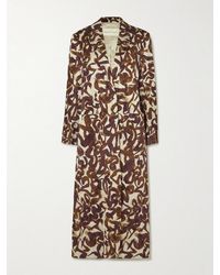 Dries Van Noten - Printed Satin-Jacquard Coat - Lyst