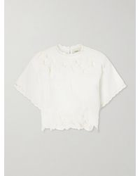 Isabel Marant - Relda Cropped Embroidered Ramie Blouse - Lyst