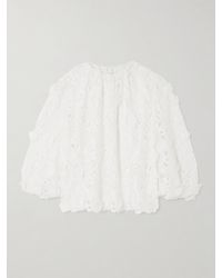 Zimmermann - Patience Broderie Anglaise Cotton Blouse - Lyst