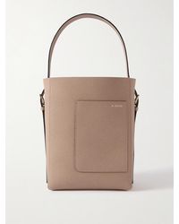 Valextra - Small Textured-Leather Bucket Bag - Lyst