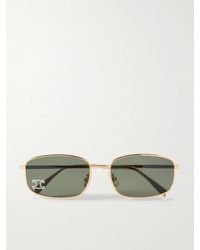 Celine - Triomphe Crystal-Embellished Square-Frame-Tone Sunglasses - Lyst