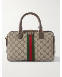 Gucci - Ophidia Textured Leather And Webbing-Trimmed Printed Coated-Canvas Tote - Lyst