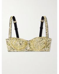 Dolce & Gabbana - Sequined Tulle Underwired Balconette Bra - Lyst