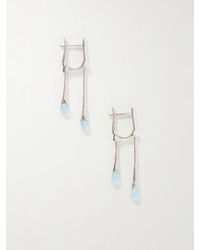 Loren Stewart - Gocciola Sterling And Chalcedony Hoop Earrings - Lyst