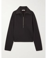 Lemaire - Pullover Aus Einer Woll-Baumwollmischung Mit Reißverschluss - Lyst