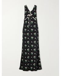 BERNADETTE - Camille Bow-Detailed Floral-Print Silk Crepe De Chine Gown - Lyst