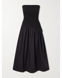 STAUD - Nia Cotton Midi Dress - Lyst