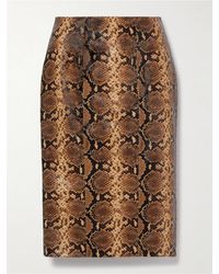 Salon 1884 - Yvette Paneled Snake-Effect Leather Skirt - Lyst