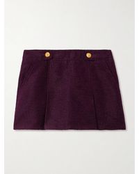 Tom Ford - Pleated Metallic Tweed Mini Skirt - Lyst