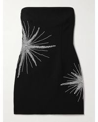 Rebecca Vallance - Estella Trägerloses Minikleid Aus Crêpe Mit Kristallen - Lyst
