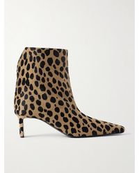 KHAITE - Ona Leopard-Print Calf Hair Ankle Boots - Lyst