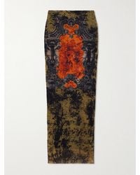 Jean Paul Gaultier - Printed Mesh Midi Skirt - Lyst