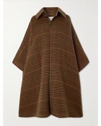 Saint Laurent - Cape En Laine Et Lama Mélangés À Carreaux - Lyst