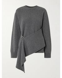 Jil Sander - Embellished Draped Wool And Cashmere-Blend Sweater - Lyst