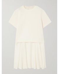 Sacai - Layered Canvas And Chiffon T-Shirt - Lyst
