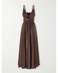 Zimmermann - Draped Silk Satin Maxi Dress - Lyst